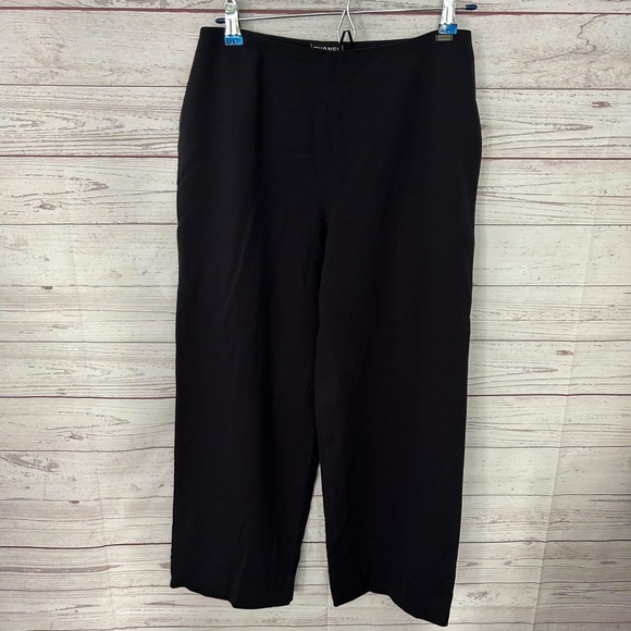 Chanel Navy Blue Wide Leg Knit Trousers Pant, Sz.40 - Picture 1 of 10